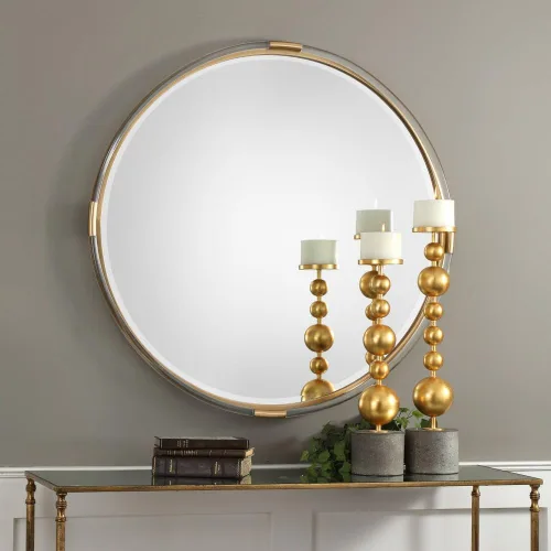 Vista 3 de Uttermost Espejo redondo dorado Mackai