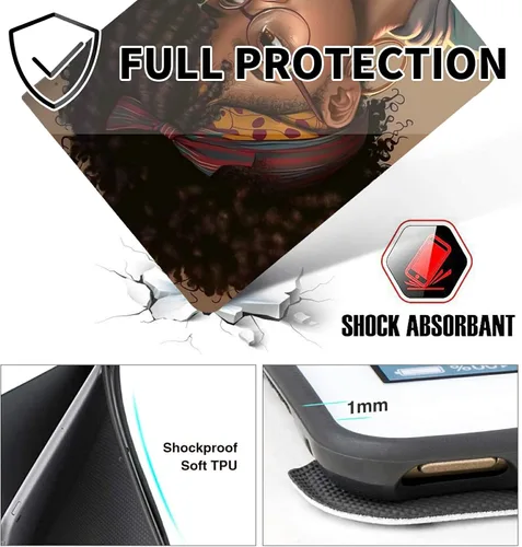 Vista 5 de Funda para tablet Fire 7 (12ª generación, versión 2022), delgada, a prueba de golpes, delgada, de piel sintética, con función de apagado/encendido