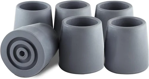 Vista 4 de aiGear Anti Skid Rubber Tips Bore Diameter 1.1 inches (28 mm) 6 Pack for Tactical Walking Stick Bottom Non-Slip