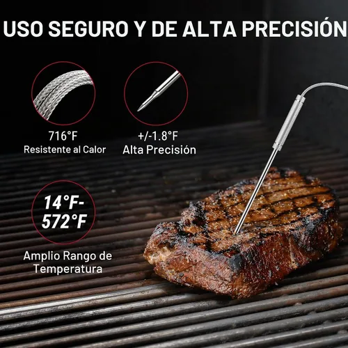 Vista 9 de TempPro TempSync - Termómetro Bluetooth para carne de 650 pies con 2 sondas