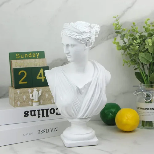 Vista 6 de Norrclp Estatua griega de Diana de 12.5 pulgadas, escultura clásica de busto romano de mitología griega para decoración del hogar