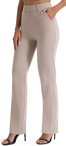 Vista 9 de AFITNE Pantalones de yoga de pierna recta con bolsillos para mujer Negro