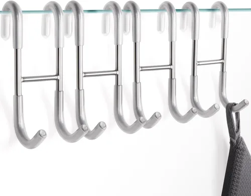Vista 12 de NINETREX - Ganchos para puerta de ducha, ganchos sobre puerta de vidrio para baños de vidrio sin marco, gancho de acero inoxidable SUS 304 Dorado