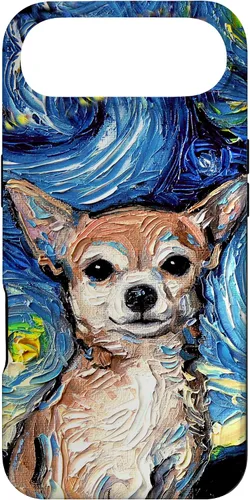 Vista 27 de Aja - Funda para iPhone 17, diseño de perro de noche estrellada, color marrón