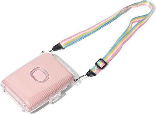 Vista 2 de Fujifilm Instax Mini Link 2 - Funda protectora para impresora Fujifilm Instax Mini Link 2 con correa para el hombro, transparente