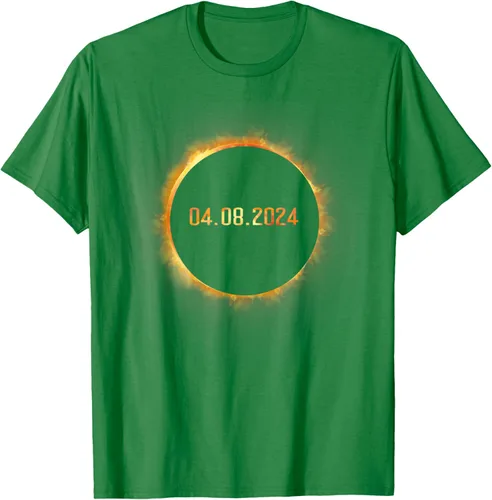 Vista 4 de Totality 04.08.24 Total Solar Eclipse 8 de abril de 2024 Eclipse Camiseta, Negro, S