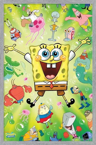 Vista 20 de Trends International Nickelodeon Bob Esponja - Póster de pared de explosión, 14.725 x 22.375 pulgadas, versión enmarcada de madera de granero
