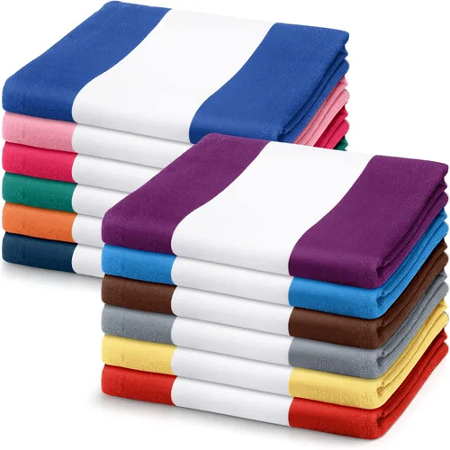 Vista 10 de Xinnun Juego de 12 toallas de baño, toallas de playa, de gran tamaño, 28 x 60 pulgadas, altamente absorbentes, para adultos y niños, para natación