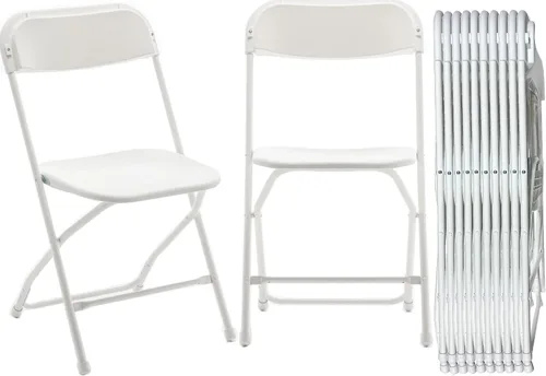 Vista 23 de BTEXPERT Silla Plegable de Plástico Blanco con Marco de Acero, Silla Comercial de Alta Capacidad para Eventos, Ligera, Set para Oficina, Boda