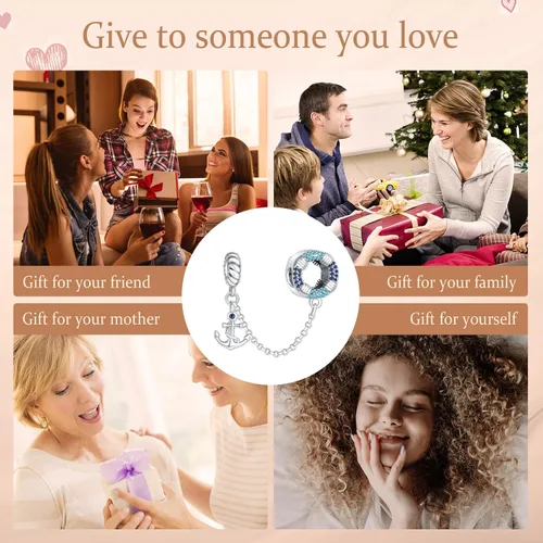 Vista 6 de Annmors Jewelry Love Heart Charms for Woman-925 Sterling Silver Dangle Pendant Bead with Cubic Zirconia,Girl Jewelry Beads DIY Gifts for Women