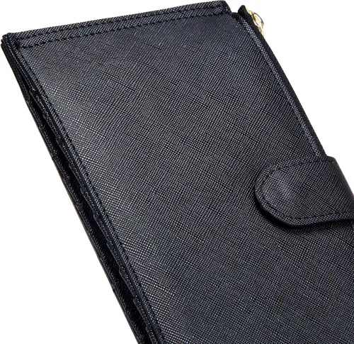 Vista 6 de Badiya Billetera para mujer con bloqueo RFID, con patrón de múltiples tarjeteros, A-Classical-Negro, Classic
