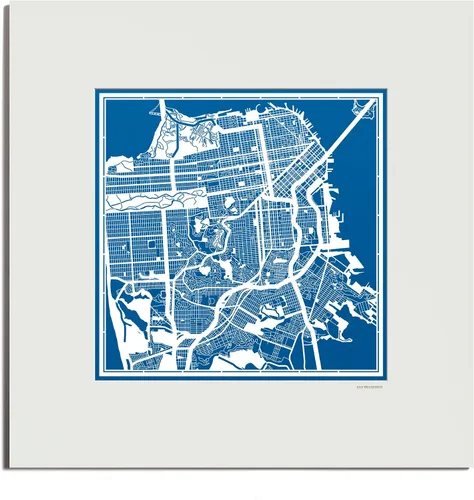 Vista 189 de O3 Design Studio San Diego, CA Paper Cut Map Matted Grey 20x20 in Paper Art
