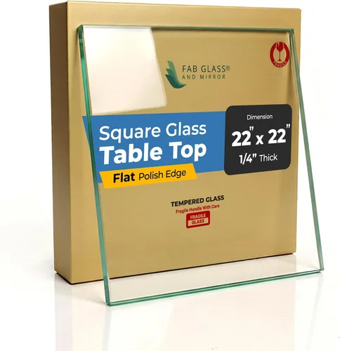 Vista 14 de Tablero de vidrio templado transparente de 10 pulgadas cuadradas con borde biselado de 1/2 pulgada de espesor para mesas de comedor, de café