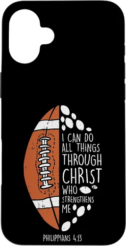 Vista 22 de Funda de regalo para iPhone 16 American Football I can do things Bible God Jesus