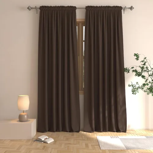 Vista 31 de UPOPO Cortinas beige de 45 pulgadas de largo para oscurecer la habitación, paneles de cortina para ventana, bolsillo para cortinero, cortinas