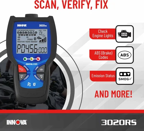 Vista 2 de INNOVA 3020RS Lector de códigos de motor de verificación rápido y fácil de usar, herramienta de escaneo OBD2 para ABS Clear con recomendaciones