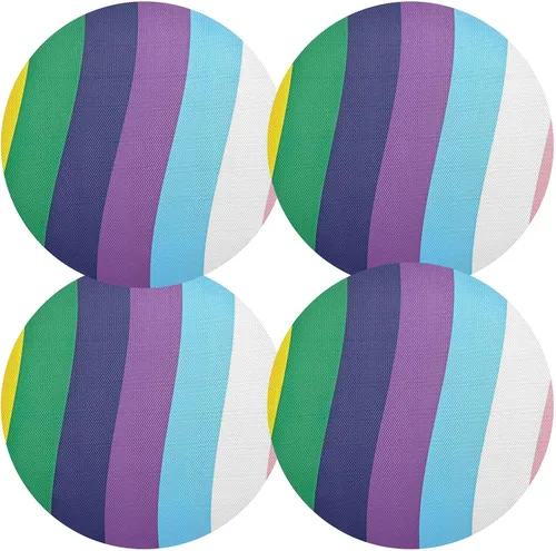 Vista 25 de Agender Pride Flag Round Placemats 15 Inch Seasonal Table Mats Decorative Table Mats for Home Kitchen Holiday Decoration