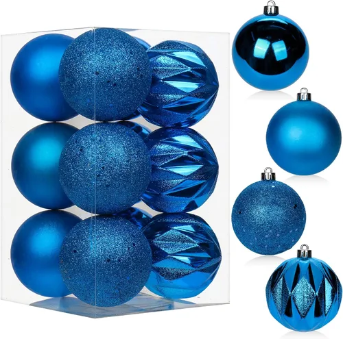 Vista 53 de 30 piezas de adornos de bola de árbol de Navidad irrompibles negros para decoración navideña
