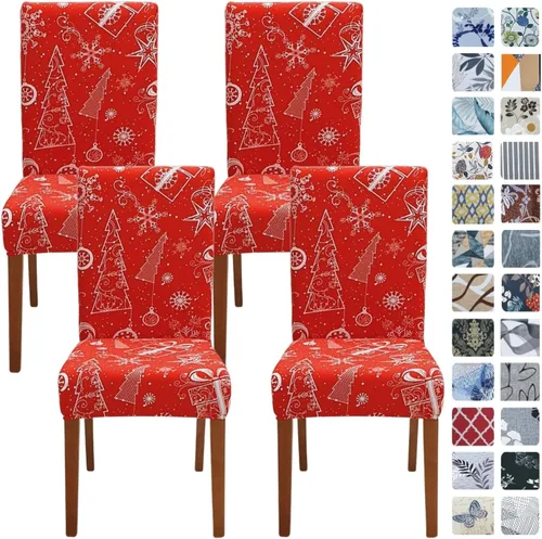 Vista 66 de SPRINGRICO Juego de 4 fundas para sillas de comedor, fundas elásticas para sillas de comedor, de elastano lavables, fundas para sillas Parsons
