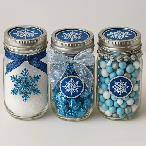 Vista 8 de PaperDirect Sellos de lámina de copo de nieve en relieve azul, calcomanías autoadhesivas para tarjetas, regalos, manualidades y correos