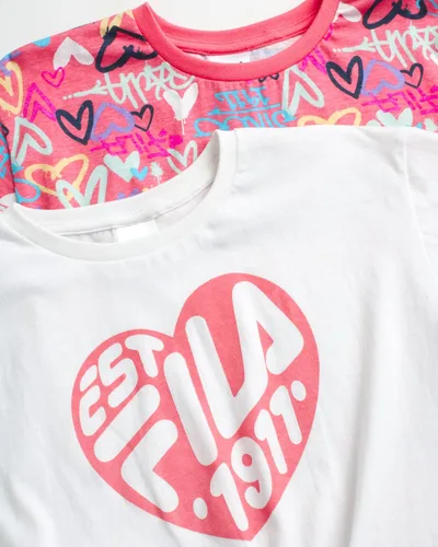 Vista 2 de Fila Camiseta deportiva para niñas, 2 piezas, ligera, de rendimiento, para niñas, camiseta deportiva deportiva (talla 7-16)