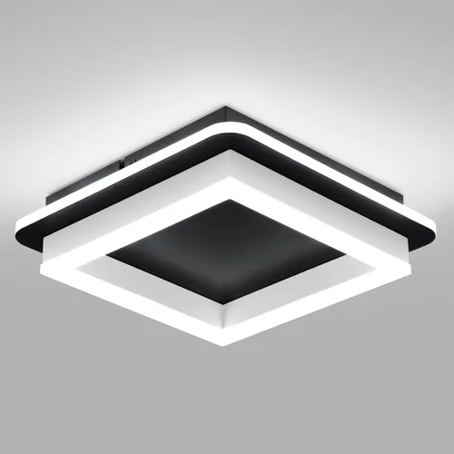 Vista 10 de CANEOE Luz de Pasillo Cuadrada de 24W, Moderna Luz de Techo LED de Montaje al Ras, Luces de Acrílico Blanco Cerca del Techo para Dormitorio Comedor