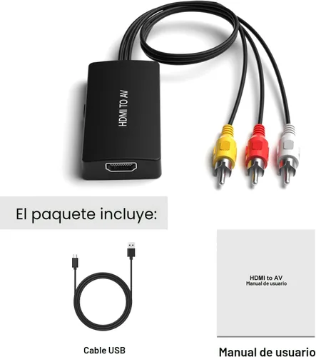 Vista 7 de Dingsun Convertidor HDMI a RCA, AV HDMI a adaptador de TV antiguo compatible con Apple, Xiaomi Mi, Android TV Box, Roku, Fire Stick, DVD