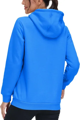 Vista 38 de MAGCOMSEN Sudaderas con capucha para mujer, con forro de sherpa, de vellón, para invierno, cálido, pesado, de algodón, con bolsillo