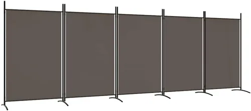 Vista 9 de vidaXL Divisor de habitación de 5 paneles de tela negra, versátil, duradero, plegable, de gran tamaño para uso doméstico u oficina