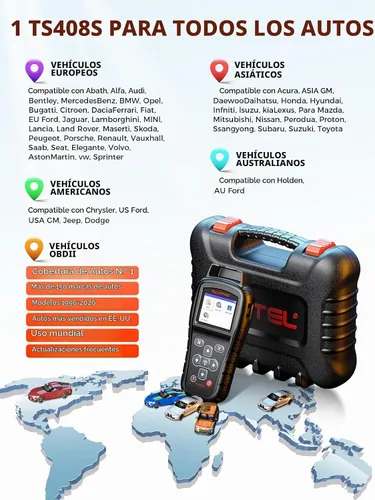 Vista 3 de Autel MaxiTPMS TS408S, herramienta de reaprendizaje TPMS 2026 funciona como Igual que TS508WF TS501 Pro TS408S 601, programa MX-Sensors