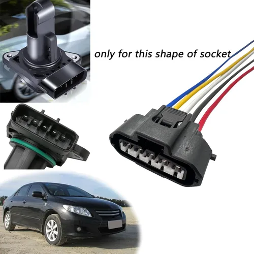Vista 5 de 5 pines MAF medidor de flujo de masa de aire Conector conector arnés de cableado Enchufe de coleta para Lexus Mazda Mercury Toyota Volvo reemplazado