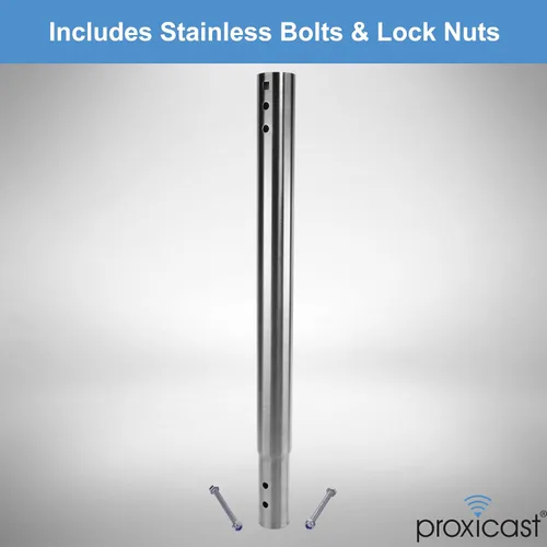 Vista 3 de Poste de extensión de acero inoxidable de 12 pulgadas para soportes de antena Proxicast J-Max (ANT-800-X12)