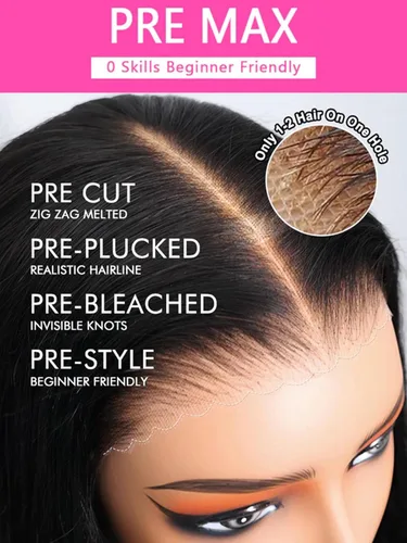 Vista 4 de Lealife Pelucas de cabello humano rizado sin pegamento, prearrancadas, 10X7 precortadas con encaje HD, pelucas rizado crespo para usar y llevar