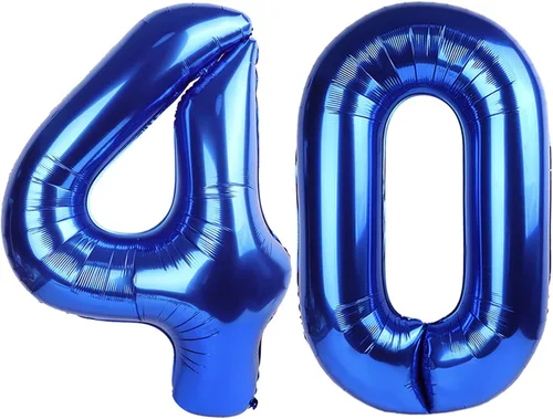 Vista 90 de Globos con números de 40 pulgadas, color negro, para decoraciones de cumpleaños de 10 a 100 años Jumbo 40In & Vibrant Color, With Hanging Holes