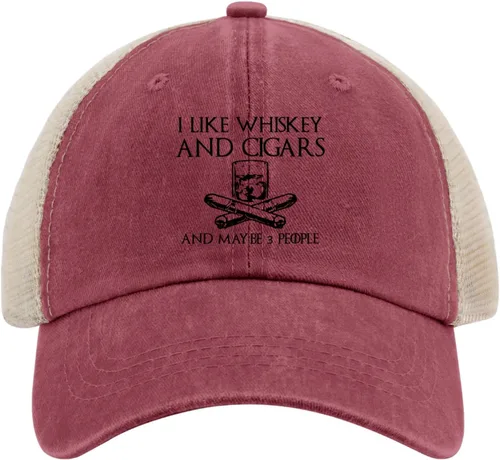Vista 98 de Philysonic Funny Hat I Like Whisky and Cigars and Maybe 3 People Sombreros para Hombres Gorras de Béisbol Gorras Ajustables