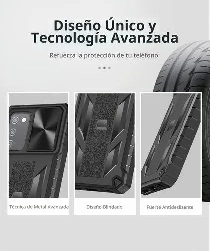 Vista 6 de SOiOS Funda protectora para Samsung Galaxy A03s con soporte y control