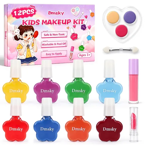Vista 9 de Dmsky Juego de esmaltes de uñas para niños, 18 colores de esmalte de uñas pelable a base de agua de secado rápido para niños, kit de esmalte de uñas