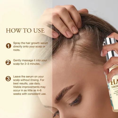 Vista 6 de Aceite para el crecimiento del cabello con romero y biotina: suero natural para el crecimiento del cabello para mujeres y hombres - Tratamiento anti