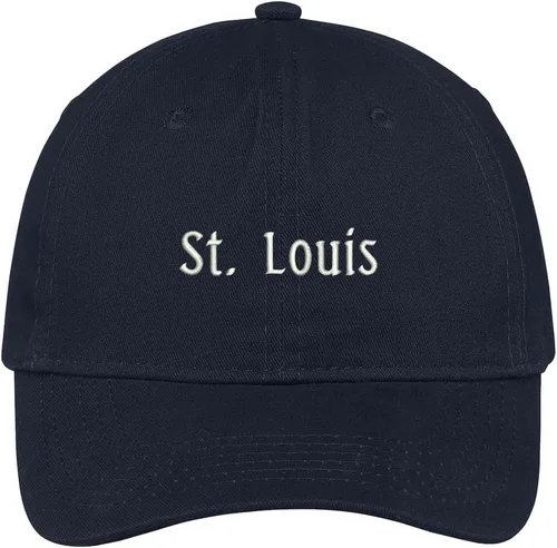 Vista 3 de St Louis City bordado Perfil Bajo 100% algodón Cap ajustable