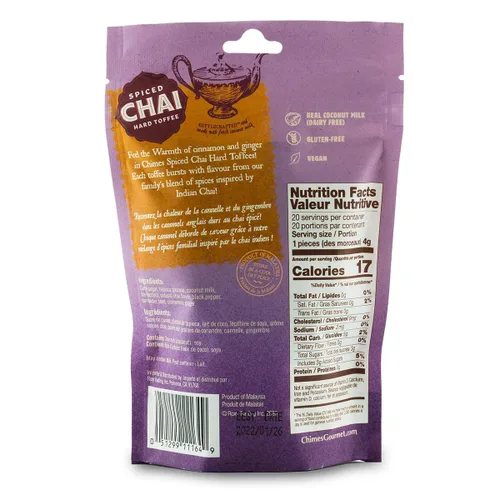 Vista 2 de Chimes Caramelos duros de caramelo Chai con especias de coco (paquete de 2)