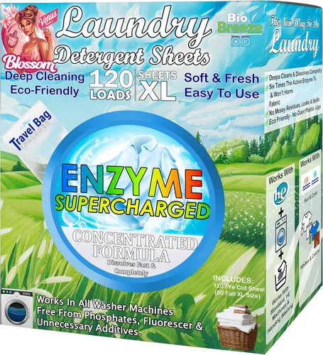 Vista 18 de Hojas de detergente ecológico para ropa (120 hojas grandes), a base de plantas, biodegradables para lavar a máquina, sin líquidos, sin plástico
