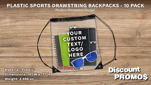 Vista 4 de DISCOUNT PROMOS Mochilas de plástico con cordón