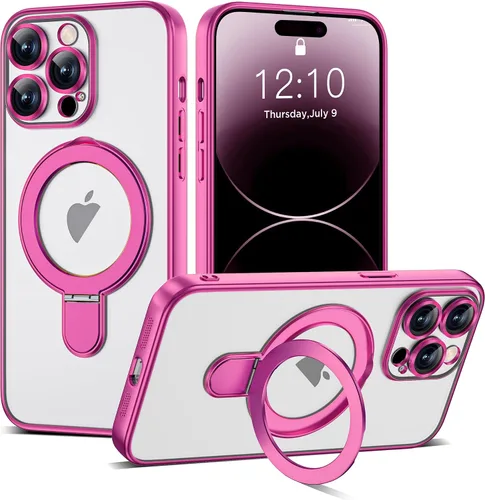 Vista 95 de Funda compatible con iPhone 12 con soporte de anillo magnético invisible [compatible con Mag-Safe] [Protector completo de lente de cámara] Funda