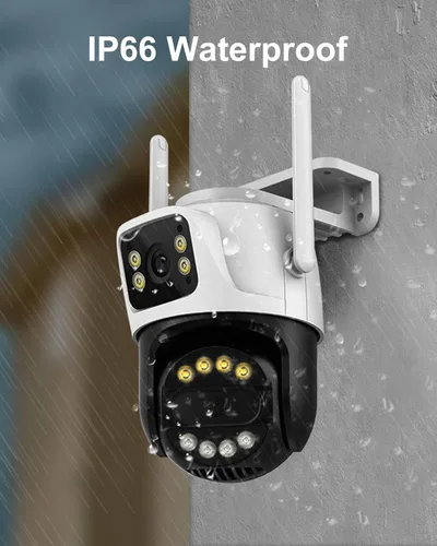 Vista 8 de Cámara de seguridad para exteriores de doble lente WiFi de 6 MP para exteriores, cámara de vigilancia doméstica, inalámbrica de 2.4 GHz, PTZ