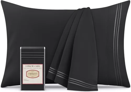 Vista 32 de Mellanni Fundas de almohada de lujo, extrasuaves, refrescantes, fundas de almohada de 12 piezas de la colección icónica, cierre de sobre