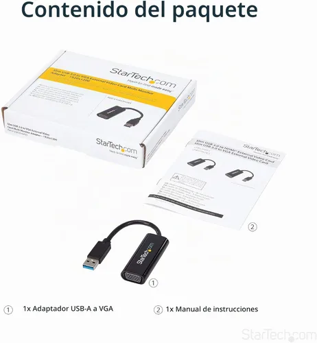 Vista 6 de StarTech Adaptador USB 3.0 a VGA, delgado, solo Windows, TAA (USB32VGAES)
