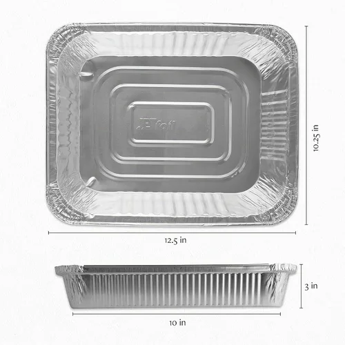 Vista 3 de PLASTICPRO Bandejas desechables de papel de aluminio 9 x 13, tamaño medio profundo, para hornear - Utensilios de cocina perfectos para hornear
