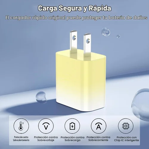 Vista 2 de GREPHONE Cargador para iPhone de carga rápida, Cargador de pared USB C de 20 W PD de 4 unidades con cable de carga rápida de 1.8 m - Cargador rápido