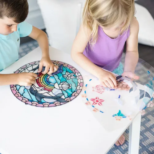 Vista 7 de Juego educativo, el vidrio hecho arte, diseño de delfines, 180 pegatinas de Melissa & Doug