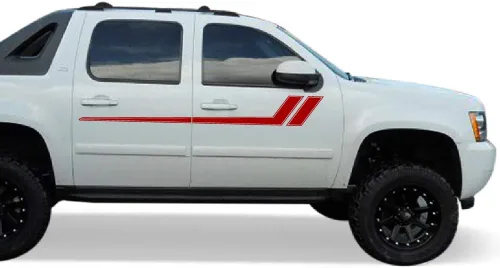 Vista 4 de Bubbles Designs Adhesivo de vinilo con rayas de hash para puerta superior, compatible con Chevrolet Avalanche 2007-2013 (negro)